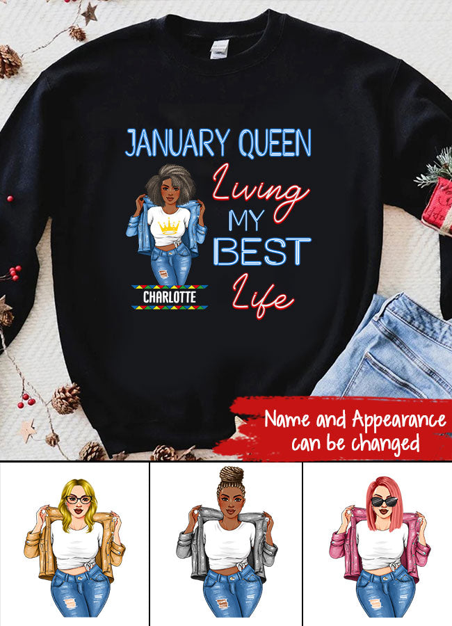 January Birthday Shirt, Custom Birthday Shirt, Queens Are Born In January, January Birthday Shirts For Woman, January Birthday Gifts