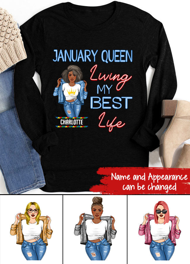 January Birthday Shirt, Custom Birthday Shirt, Queens Are Born In January, January Birthday Shirts For Woman, January Birthday Gifts