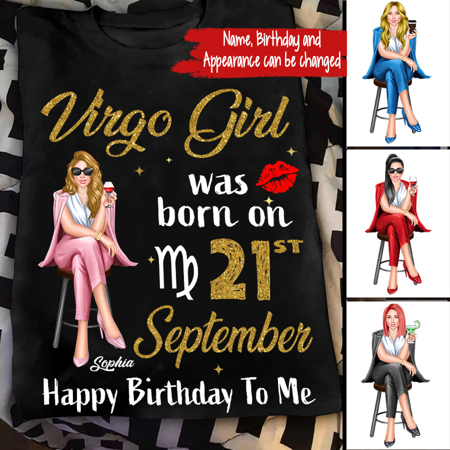 Custom Birthday Shirt, Virgo Zodiac t shirt, Virgo Birthday shirt, Virgo t shirts for ladies, Virgo Queen Birthday shirt