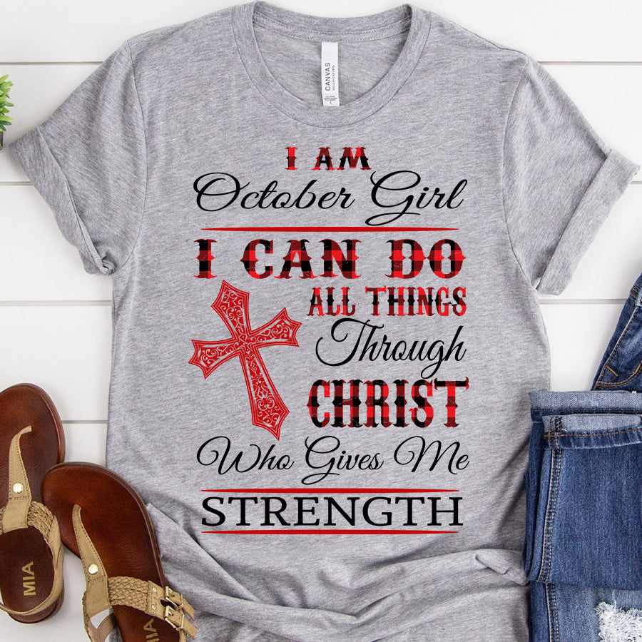 I&#39;m October girl October birthday shirts, a queen was born in October, October shirts for Woman