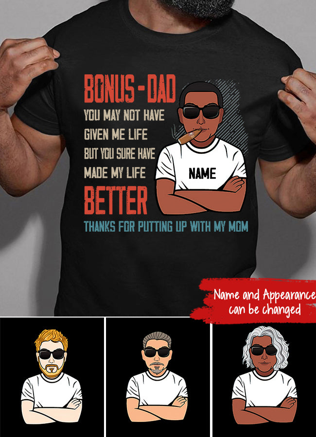 Personalized Fathers Day Shirts, Father‘s Day T Shirts, Father’s Day Gift Ideas From Son, Bonus Dad Shirt, Fathers Day Shirts For Dad, Bonus Dad Gifts For Father‘s Day, Father Day Gift