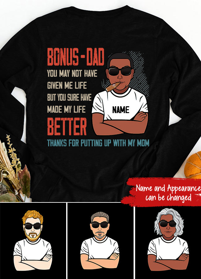 Personalized Fathers Day Shirts, Father‘s Day T Shirts, Father’s Day Gift Ideas From Son, Bonus Dad Shirt, Fathers Day Shirts For Dad, Bonus Dad Gifts For Father‘s Day, Father Day Gift