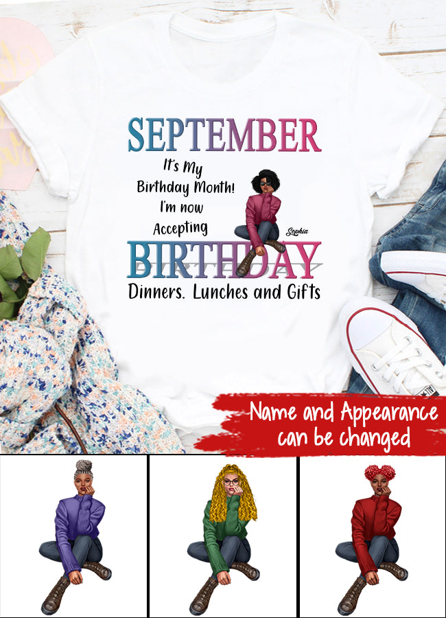 September Birthday Shirt, Custom Birthday Shirt, Queens are Born In September, September Birthday Shirts For Woman, September Birthday Gifts