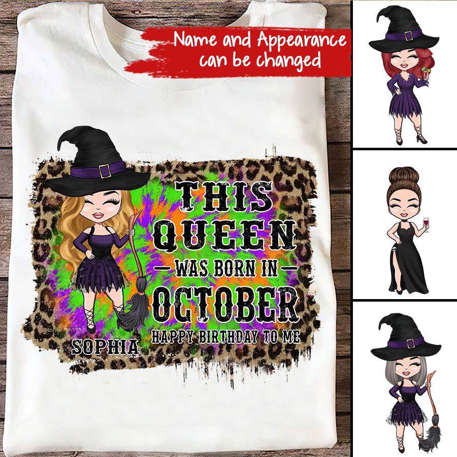 October Birthday Shirt, Custom Birthday Shirt, Queens are Born In October, October Birthday Shirts For Woman, October Birthday Gifts, Personalized Halloween, custom halloween shirts, personalized halloween gifts