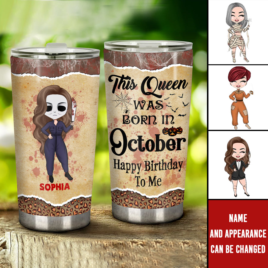 Personalized tumblers, Birthday tumbler, birthdays in October, October birthday gifts for her