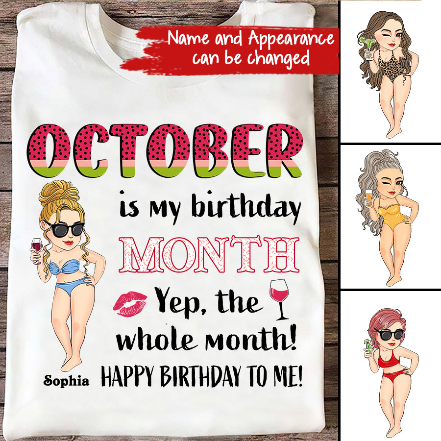 October Birthday Shirt, Custom Birthday Shirt, Queens are Born In October, October Birthday Shirts For Woman, October Birthday Gifts