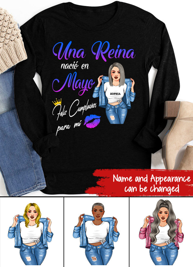 Camisa De Cumpleaños De Mayo, Camisa De Cumpleaños Personalizada, Reinas Nacidas En Mayo, Regalos De Cumpleaños De Mayo, Camisas De Mayo Para Mujeres