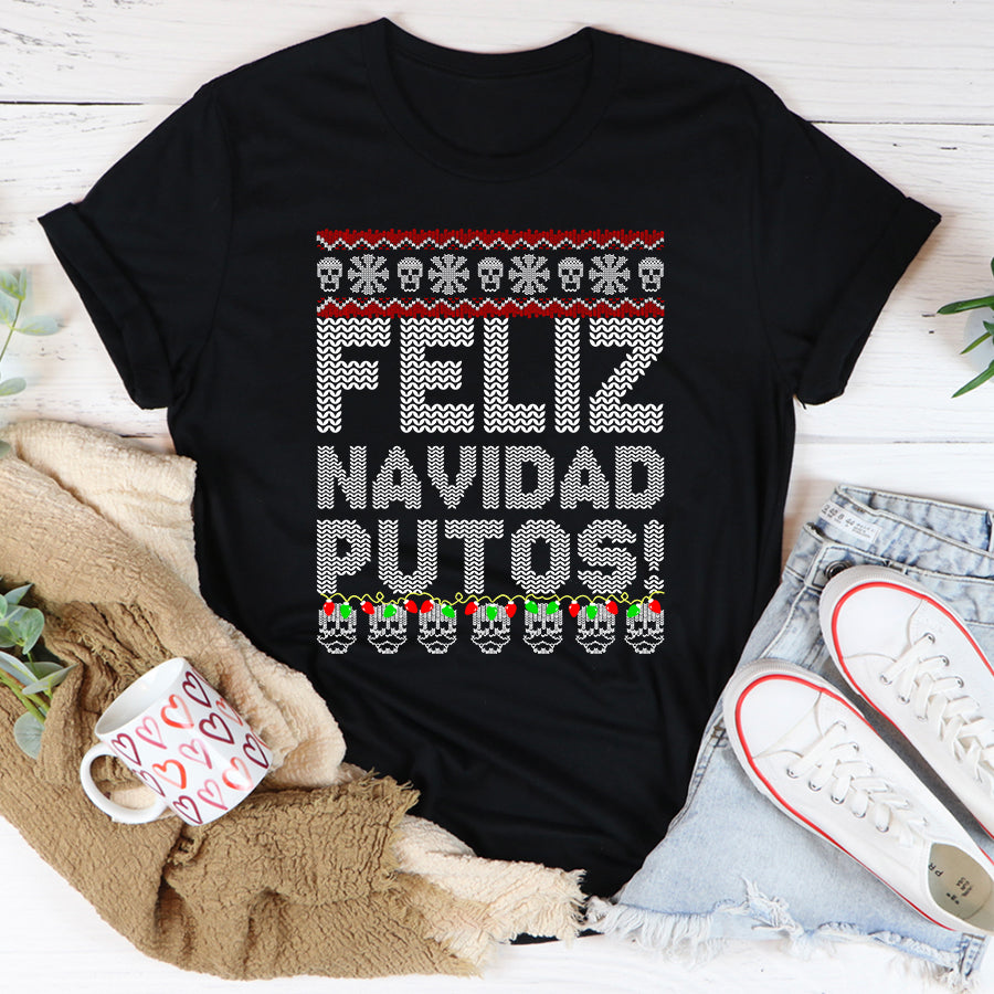Skulls Feliz Navidad Putos Christmas Shirts, Christmas t shirts, Best christmas gifts unisex shirt, Christmas t shirts 2021