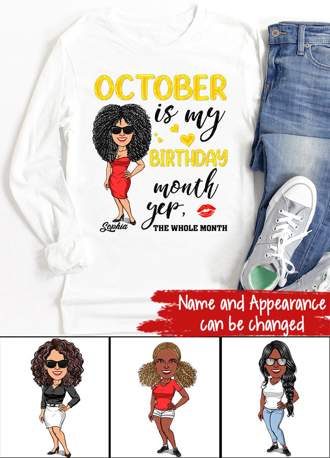 October Birthday Shirt, Custom Birthday Shirt, Queens Are Born In October, October Birthday Shirts For Woman, October Birthday Gifts