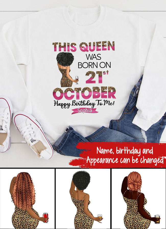 October Birthday Shirt, Custom Birthday Shirt, Queens Are Born In October, October Birthday Shirts For Woman, October Birthday Gifts