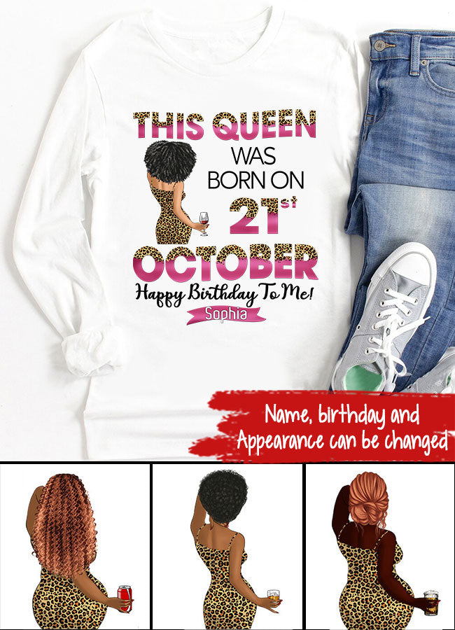 October Birthday Shirt, Custom Birthday Shirt, Queens Are Born In October, October Birthday Shirts For Woman, October Birthday Gifts