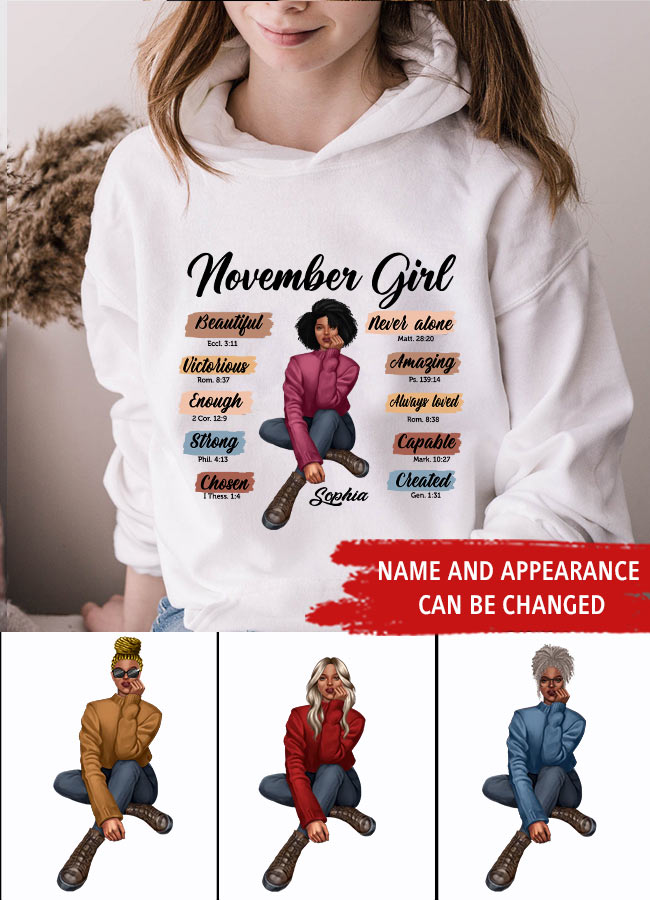 Custom November Birthday Shirt For Woman, Queens Are Born In November Gifts, Melanin Afro Woman Shirt, Black Girl Tee, Afro Queen Gift