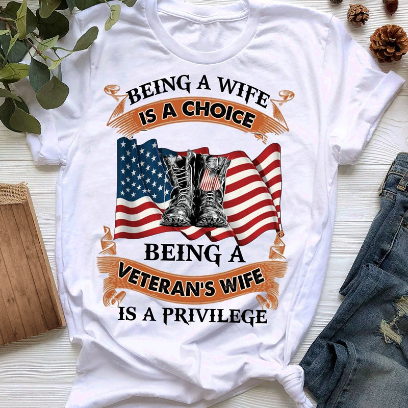 Veteran Wife shirt, Veteran T Shirt, Army veteran shirts, Wife Lover Veteran Gift For Women