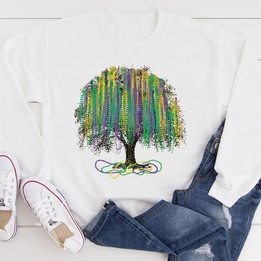 Mardi Gras Tree Shirt, Watercolor Mardi Gras Bead Tree, Mardi Gras Tee, Carnival Shirt, New Orleans Tee, NOLA Shirt, Fat Tuesday Shirt