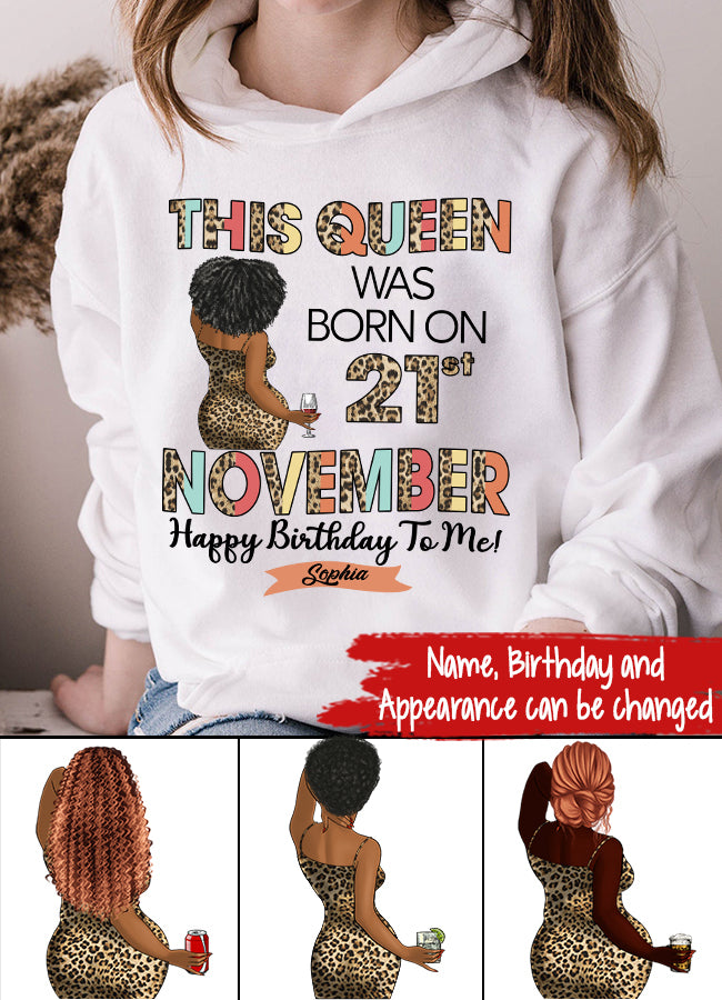 Custom November Birthday Shirt For Woman, Queens are Born In November Gifts, Melanin Afro Woman Shirt, Black Girl Tee, Afro Queen Gift
