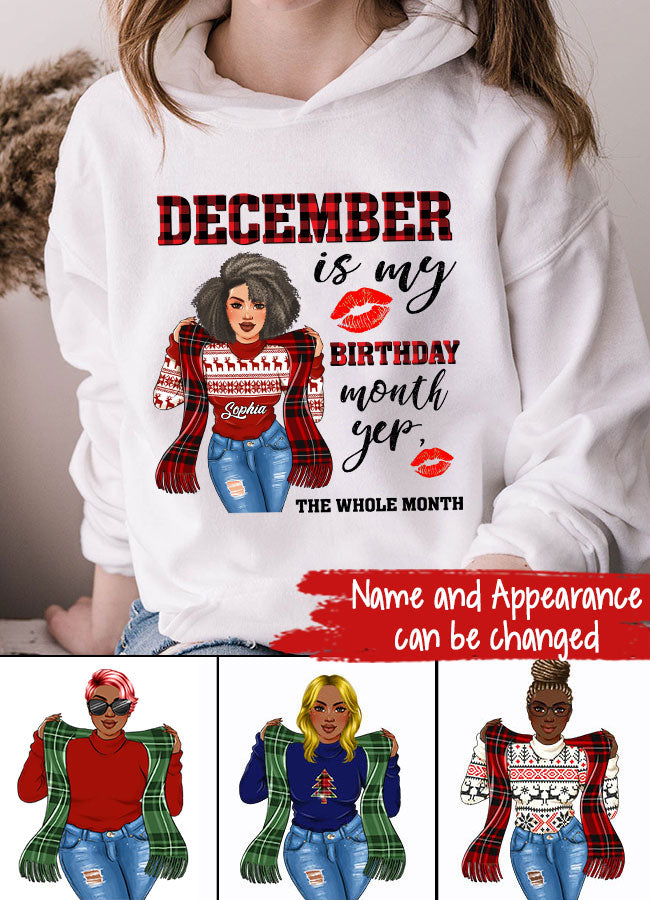 Custom December Birthday Shirt For Woman, Queens Are Born In December Gifts, Melanin Afro Woman Shirt, Black Girl Tee, Afro Queen Gift