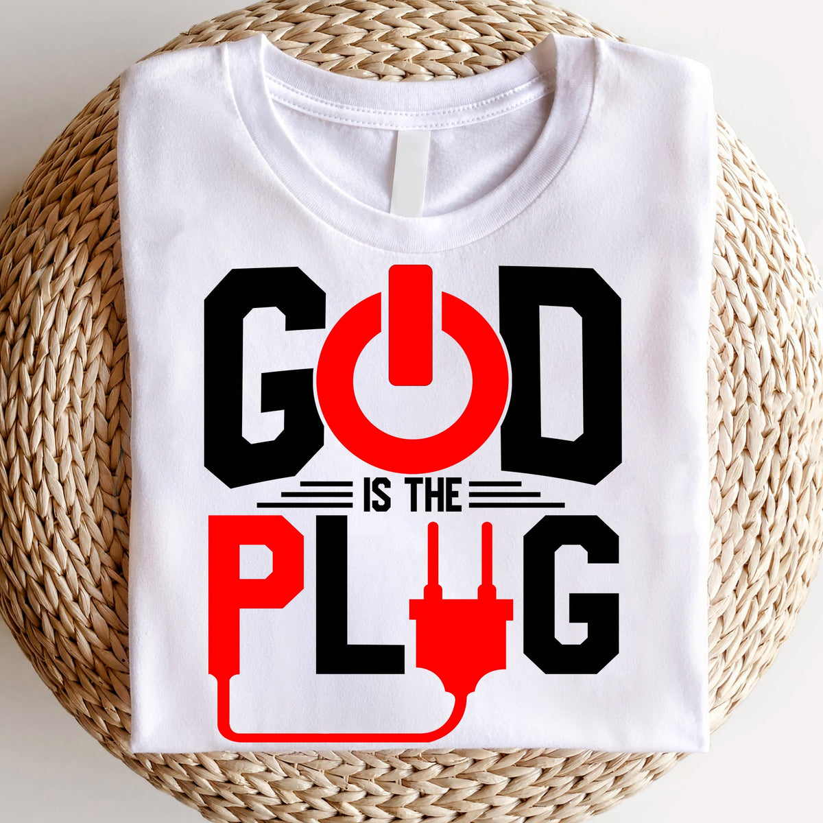 God is the Plug t shirt, Christian Shirts, God Lover, Jesus Gift Unisex Cotton T Shirt