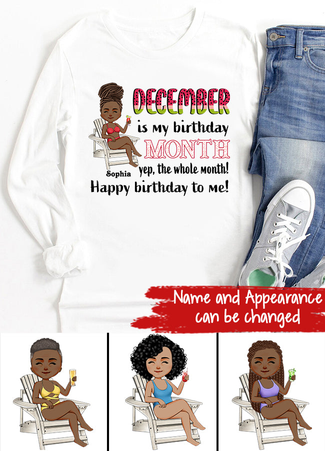 Custom December Birthday Shirt For Woman, Queens are Born In December Gifts, Melanin Afro Woman Shirt, Black Girl Tee, Afro Queen Gift