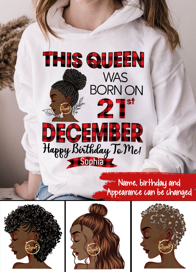 Custom December Birthday Shirt For Woman, Queens Are Born In December Gifts, Melanin Afro Woman Shirt, Black Girl Tee, Afro Queen Gift
