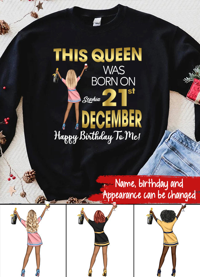 Custom December Birthday Shirt For Woman, Queens Are Born In December Gifts, Melanin Afro Woman Shirt, Black Girl Tee, Afro Queen Gift