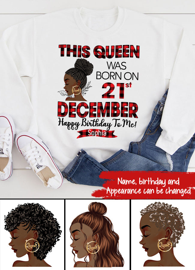 Custom December Birthday Shirt For Woman, Queens Are Born In December Gifts, Melanin Afro Woman Shirt, Black Girl Tee, Afro Queen Gift