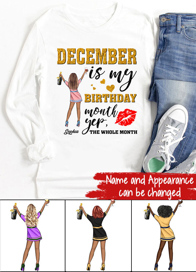 Custom December Birthday Shirt For Woman, Queens Are Born In December Gifts, Melanin Afro Woman Shirt, Black Girl Tee, Afro Queen Gift