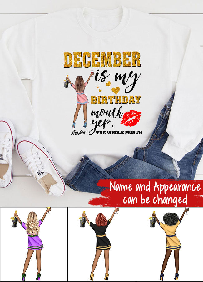 Custom December Birthday Shirt For Woman, Queens Are Born In December Gifts, Melanin Afro Woman Shirt, Black Girl Tee, Afro Queen Gift
