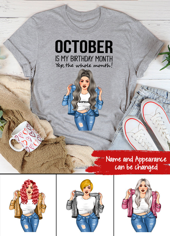 October Birthday Shirt, Custom Birthday Shirt, Queens Born In October, October Birthday Shirts For Woman, October Birthday Gifts