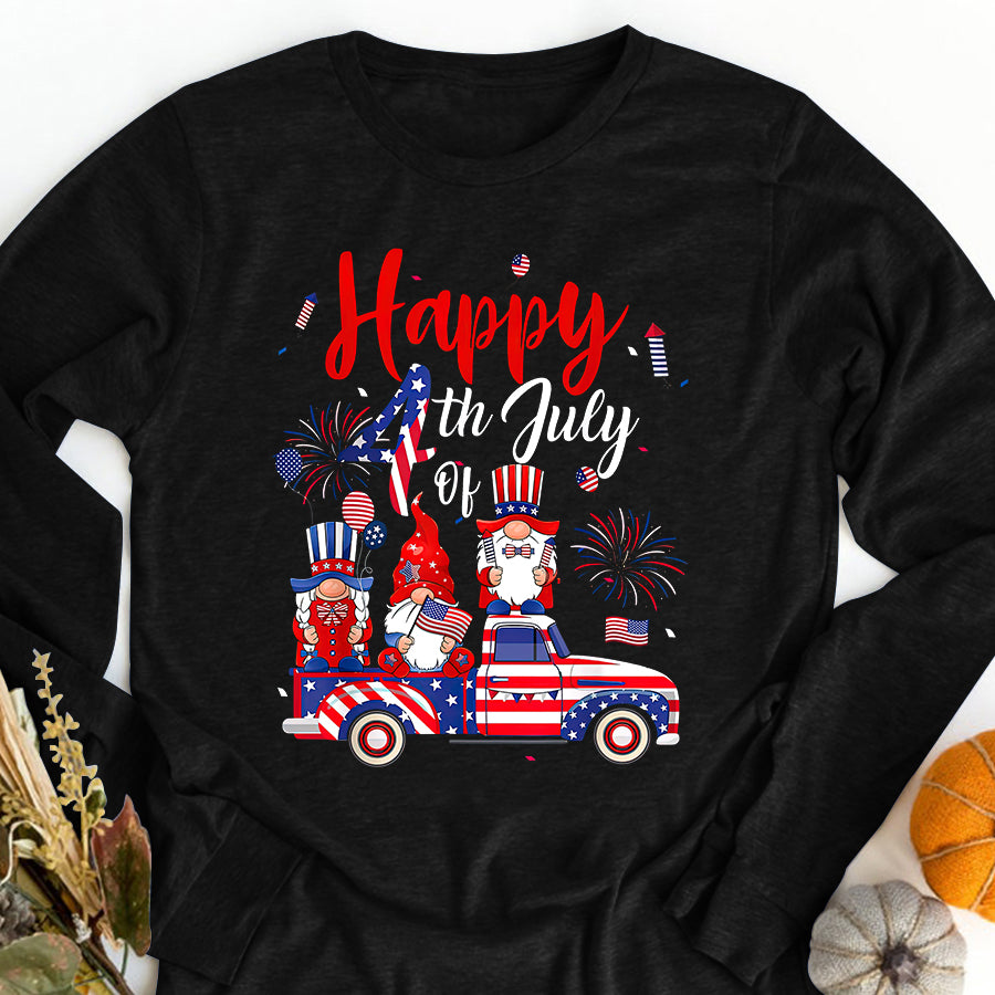 Independence Day Shirt US Flag Firework Three Gnomes 4th Of July Independence Day T-Shirt