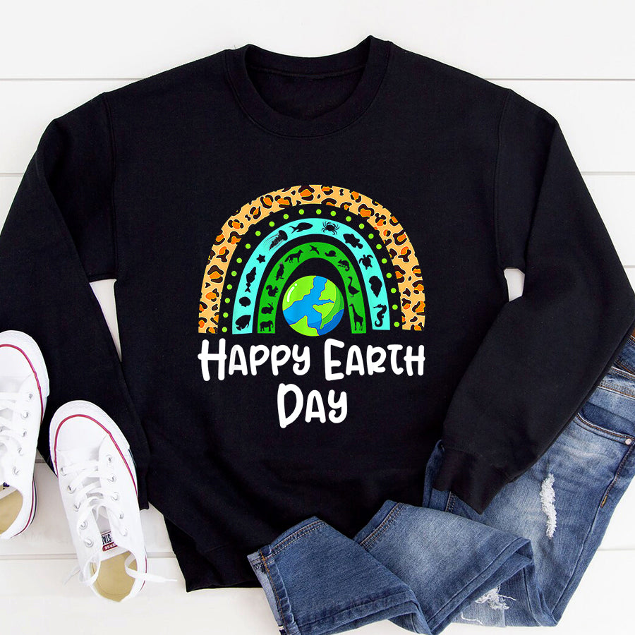 Earth Day Everyday Shirt Happy Earth Day Rainbow Cute Earth Lover Toddler T-Shirt Save The Planet Shirts