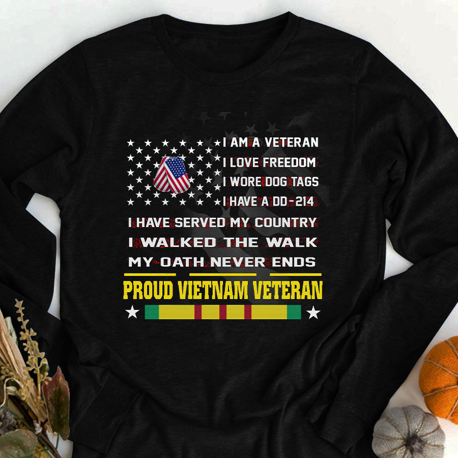 VietNam Veteran T Shirt, I Am Veteran I Love Freedom DD-214 Shirt, Proud VietNam Veteran Shirt, VietNam Veteran Gift