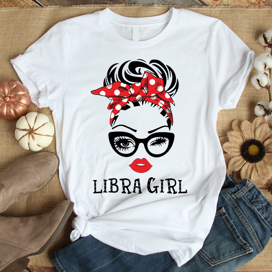 Libra Girl, Libra Birthday Shirts for woman, Libra birthday month, Libra cotton T-shirt for her