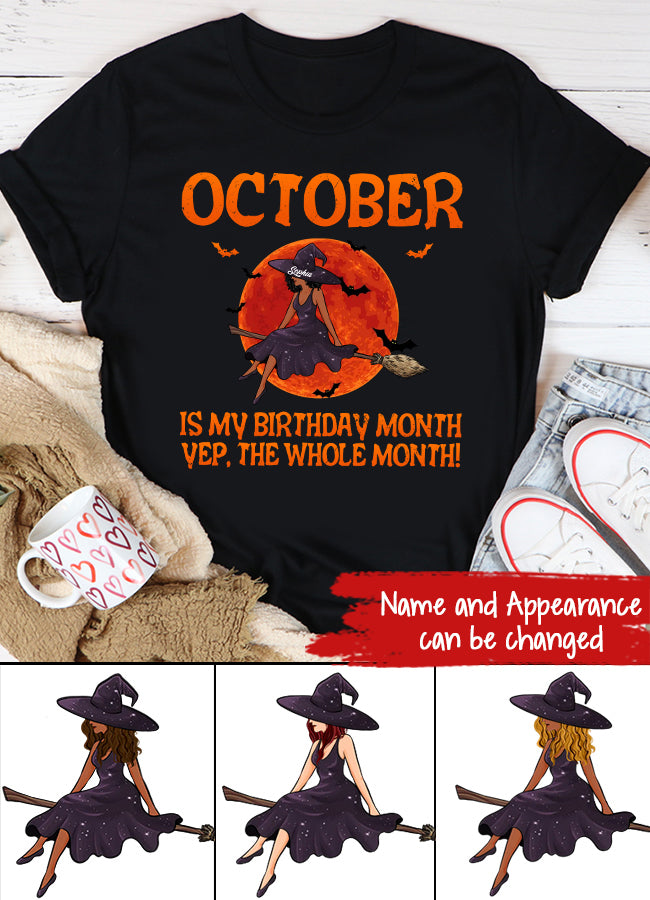 October Birthday Shirt, Custom Birthday Shirt, Queens are Born In October, October Birthday Shirts For Woman, October Birthday Gifts, Personalized Halloween, Custom halloween shirts, Personalized halloween gifts 
