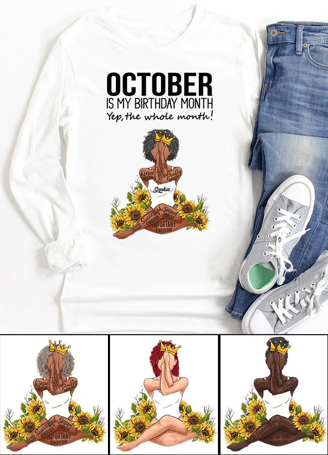 October Birthday Shirt, Custom Birthday Shirt, Queens are Born In October, October Birthday Shirts For Woman, October Birthday Gifts