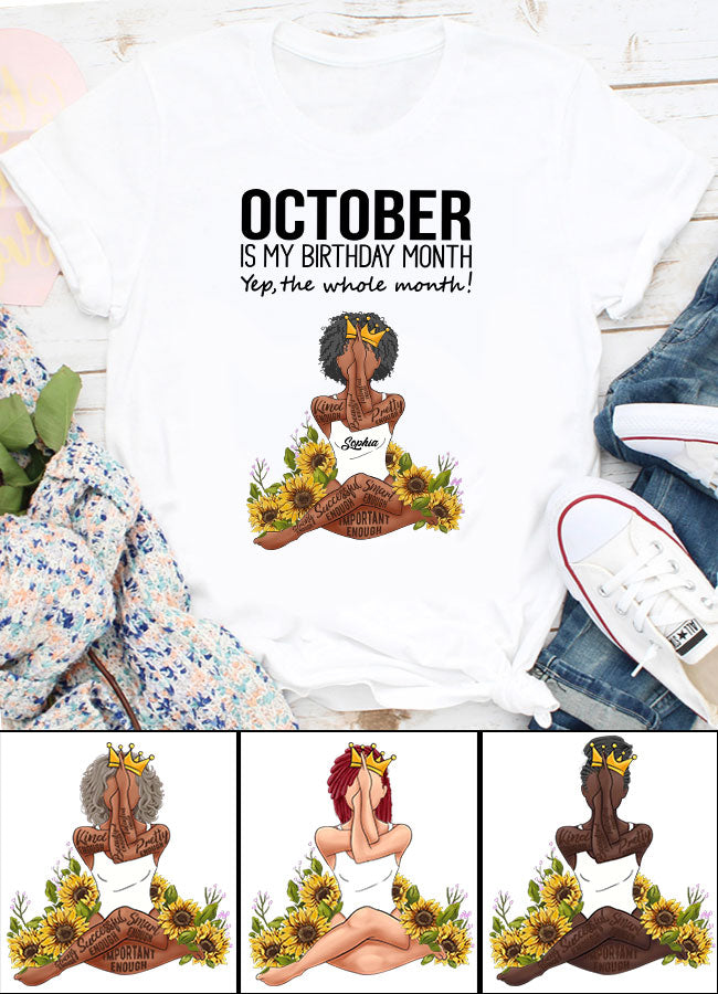 October Birthday Shirt, Custom Birthday Shirt, Queens are Born In October, October Birthday Shirts For Woman, October Birthday Gifts