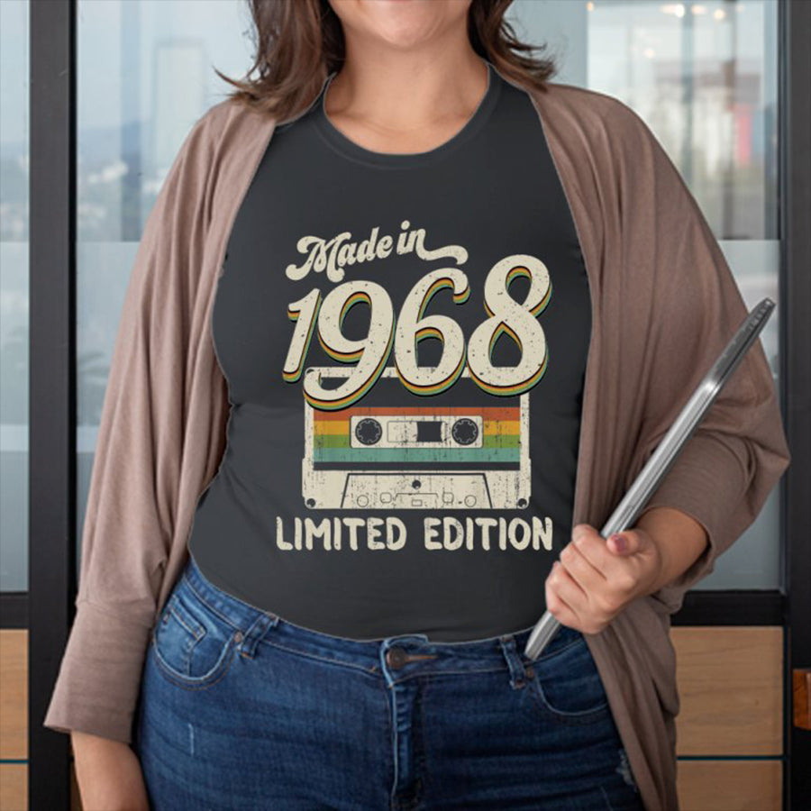 Made In 1968 - 54 years of being awesome 54th birthday unique t shirt for woman, her gifts for 54 years old, Turning 54 and fabulous birthday cotton shirt