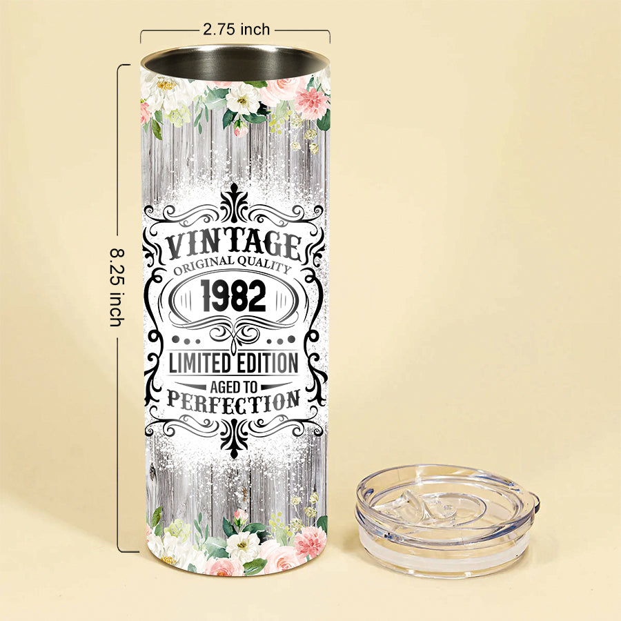Skinny Tumbler - 40th Birthday Tumbler, 40th Birthday Gifts, 40th Gift Ideas For Her