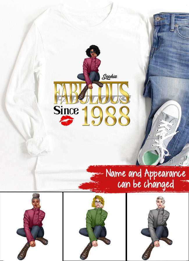 35th birthday shirts for her, Personalised 35th birthday gifts, 1988 t shirt, 35 and fabulous shirt, 35th birthday shirt ideas, gift ideas 35th birthday woman