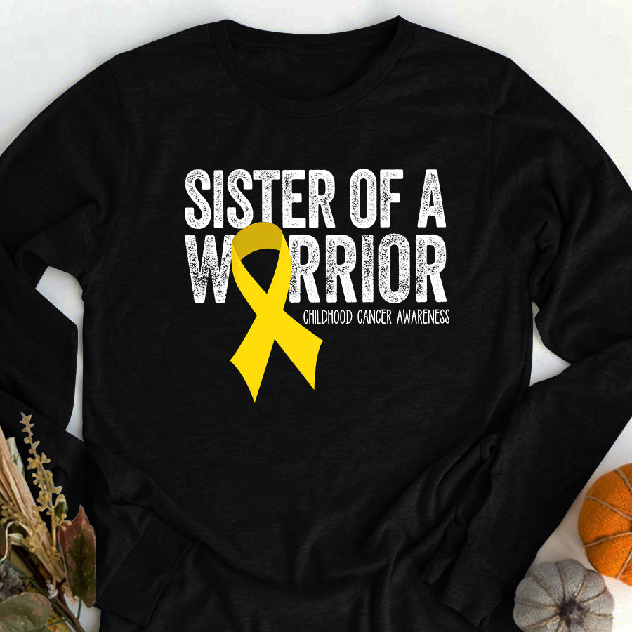 Childhood Cancer Awareness Shirt Sister of a Warrior Childhood Cancer Awareness Shirt Ribbon