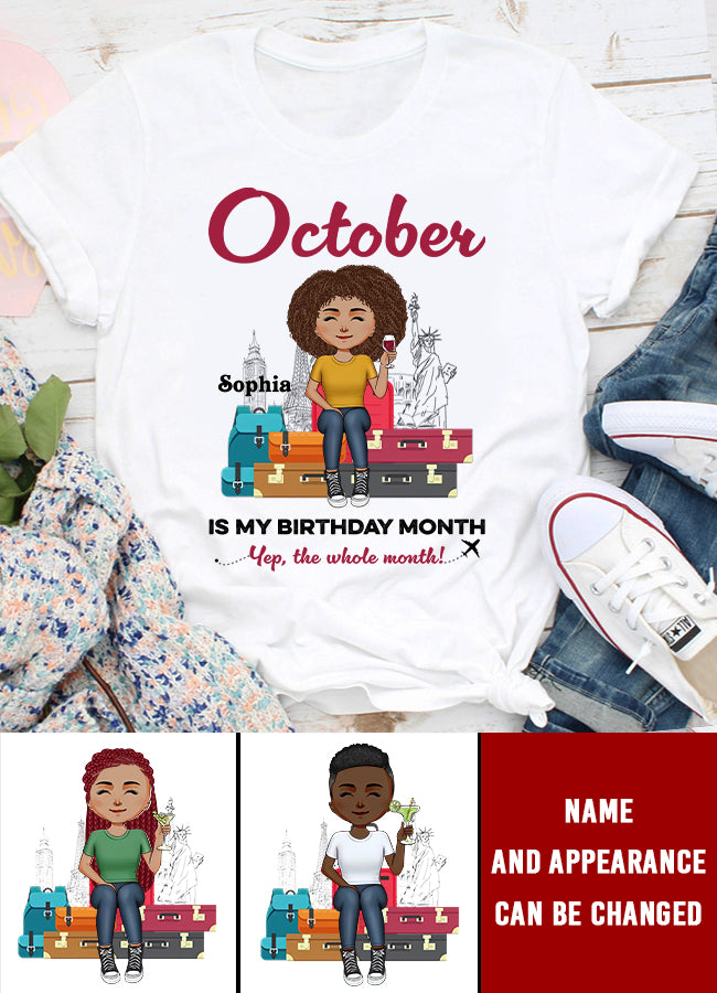 October Birthday Shirt, Custom Birthday Shirt, Queens are Born In October, October Birthday Shirts For Woman, October Birthday Gifts