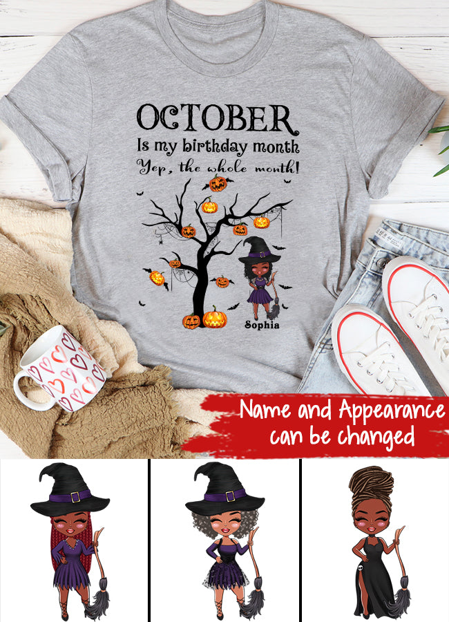 October Birthday Shirt, Custom Birthday Shirt, Queens are Born In October, October Birthday Shirts For Woman, October Birthday Gifts, Personalized Halloween, Custom halloween shirts, Personalized Halloween Gifts