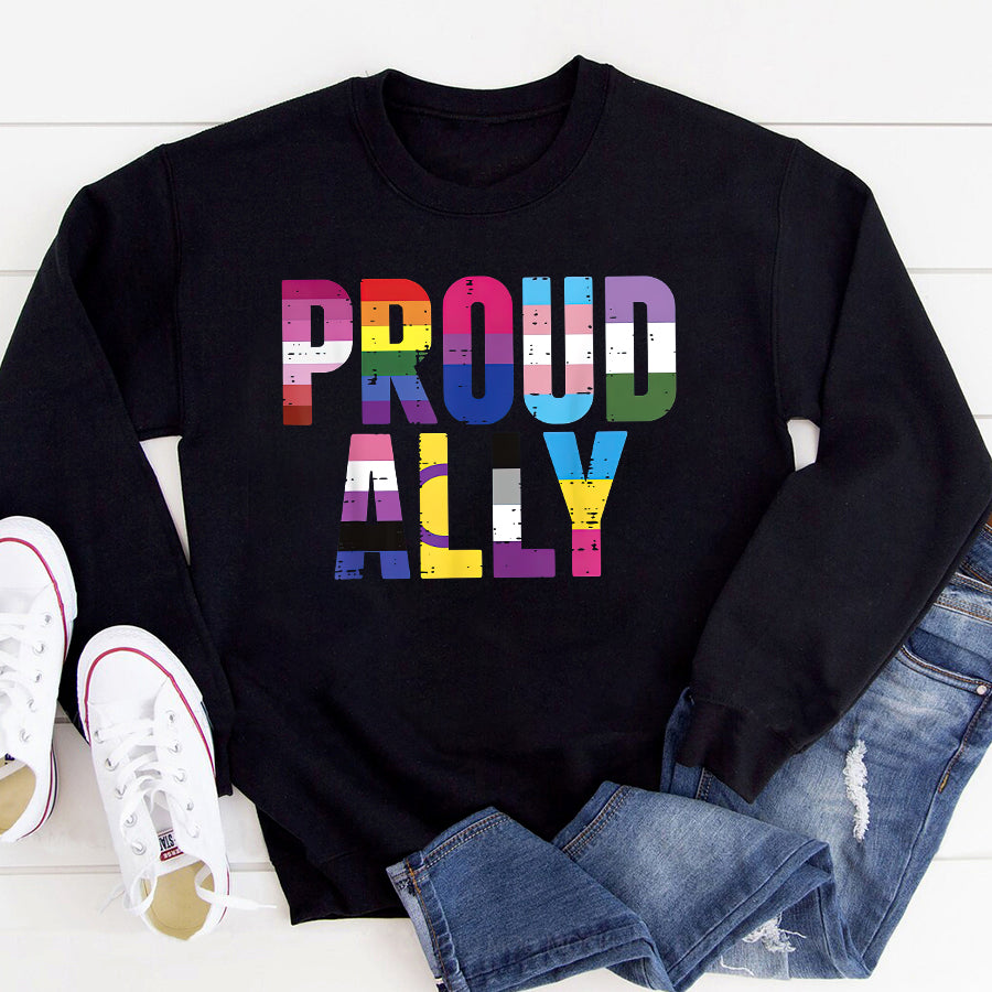 LGBT Shirts, Rainbow Pride Shirt, Proud Ally LGBTQ Lesbian Gay Bisexual Trans Pan Queer Gift T-Shirt