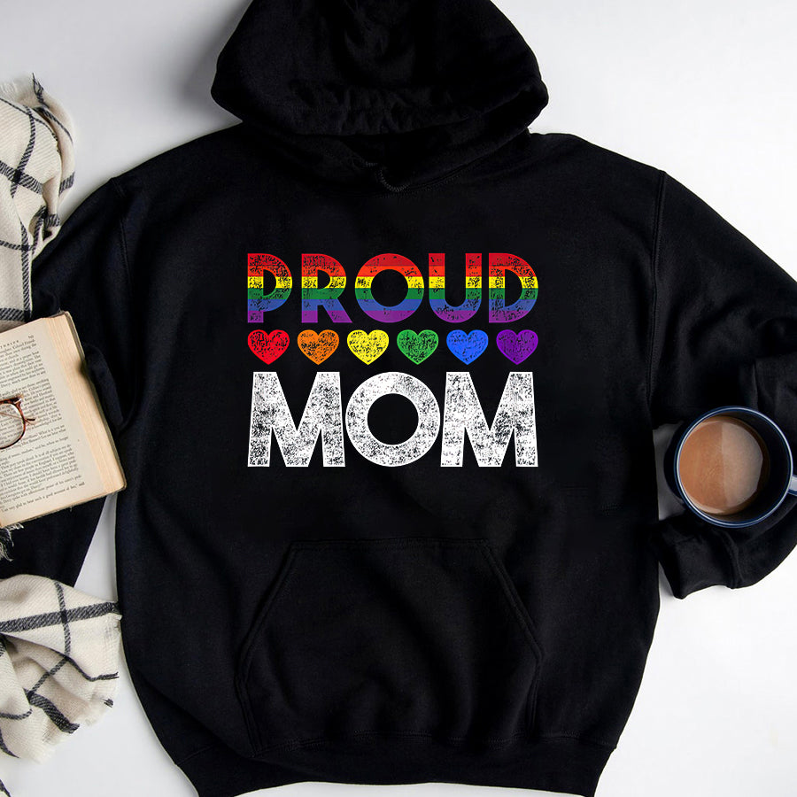 LGBT Shirts, Rainbow Pride Shirt, Womens Proud Mom LGBT T-Shirt
