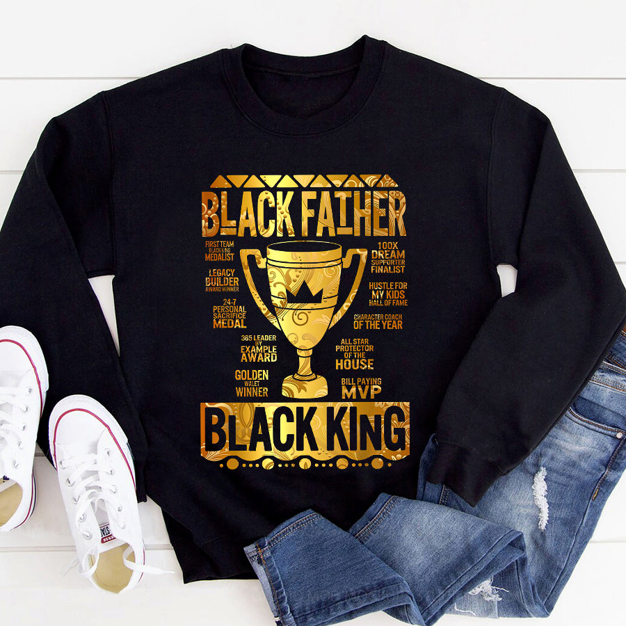 Father Day Shirt Funny Father Day Shirt Black Father King Fathers Day Dad Matter Husband Dope Leader T-Shirt