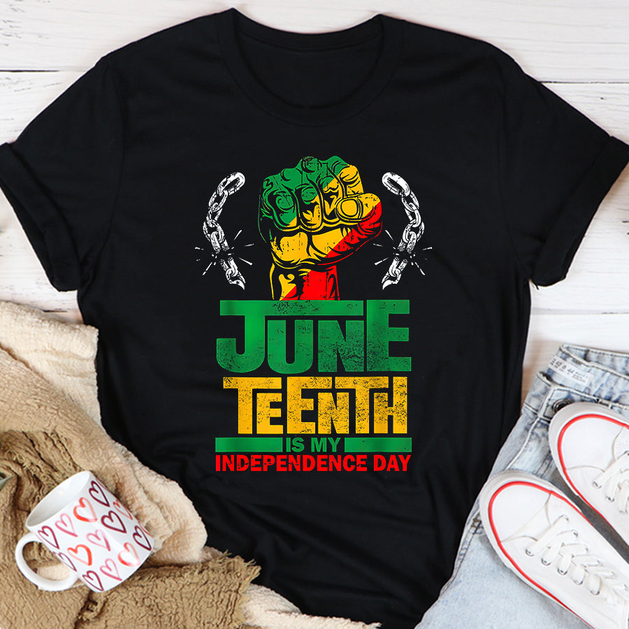 Juneteenth Shirt Juneteenth Is My Independence Day Black King Queen T-Shirt