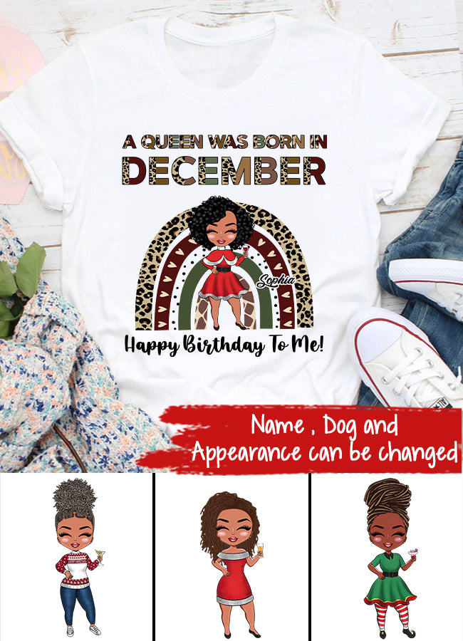 Custom December Birthday Shirt For Woman, Queens Are Born In December Gifts, Melanin Afro Woman Shirt, Black Girl Tee, Afro Queen Gift