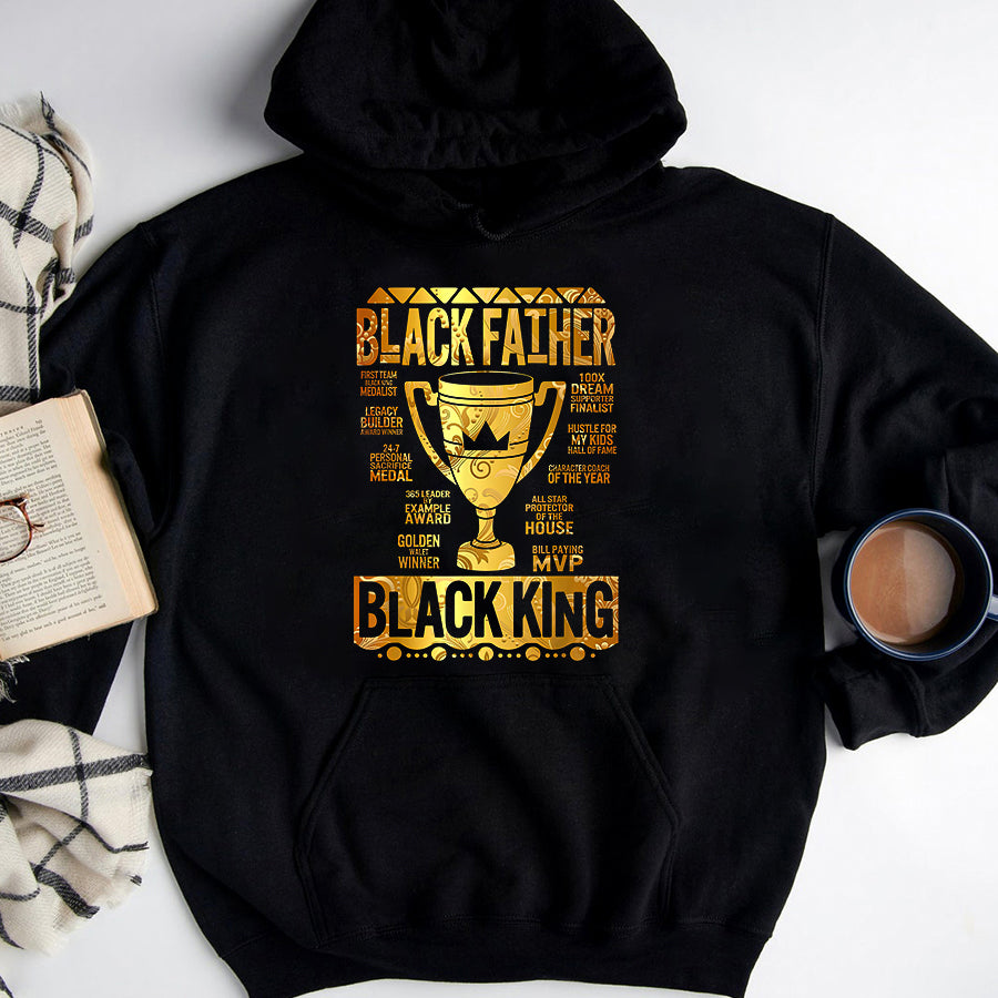 Father Day Shirt Funny Father Day Shirt Black Father King Fathers Day Dad Matter Husband Dope Leader T-Shirt