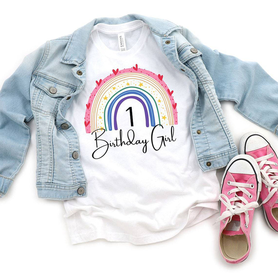 First Birthday Shirt, 1st Birthday Shirt, Girl, 1st Birthday T-Shirts, One Year Old Birthday Girl Shirt, 1 Year old Birthday, Birthday Countdown, Baby Shirt