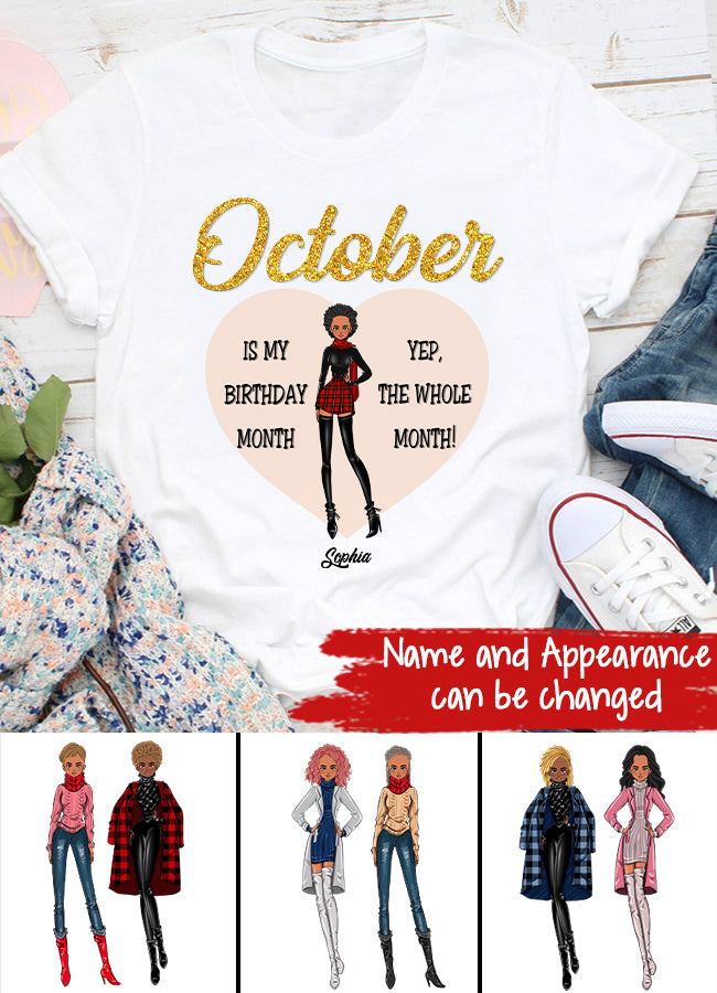 October Birthday Shirt, Custom Birthday Shirt, Queens are Born In October, October Birthday Shirts For Woman, October Birthday Gifts