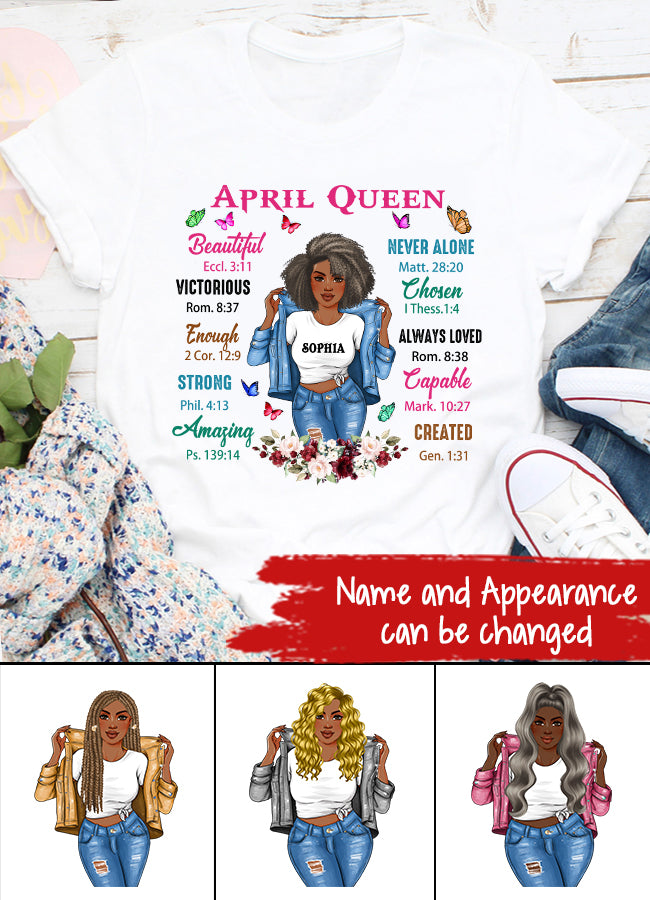 April Birthday Shirt, Custom Birthday Shirt, Queens Born In April, April Birthday Gifts, April shirts for Woman